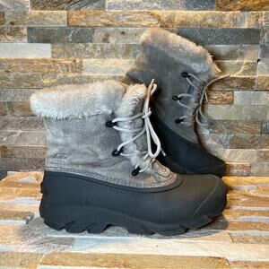 Sorel Angel Waterproof Suede Upper Gray/Black Boots Women’s Size 7